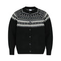 Vintage Unisex High-End Fair Isle Ethnic Style Open Front Knit Sweater  Men's Long Sleeve Knitwear