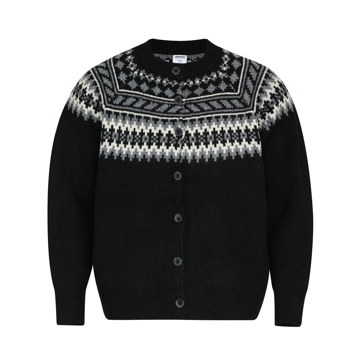 Vintage Unisex High-End Fair Isle Ethnic Style Open Front Knit Sweater  Men's Long Sleeve Knitwear