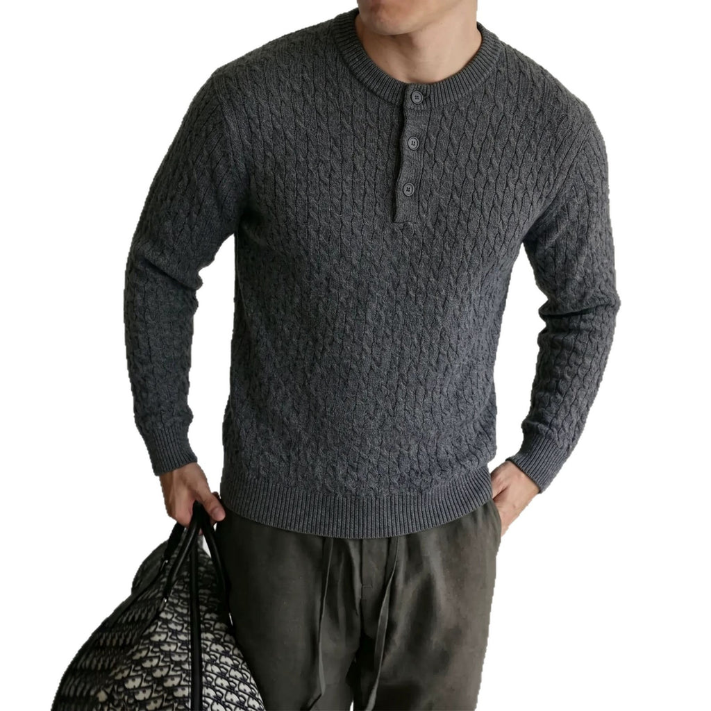 Half cardigan sweater for men