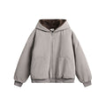 Haired collar hooded cotton jacket for men and women