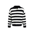 Academic Style Men's Sweater, Striped V-Neck Long Sleeve, Casual Loose Fit Knitwear for Men