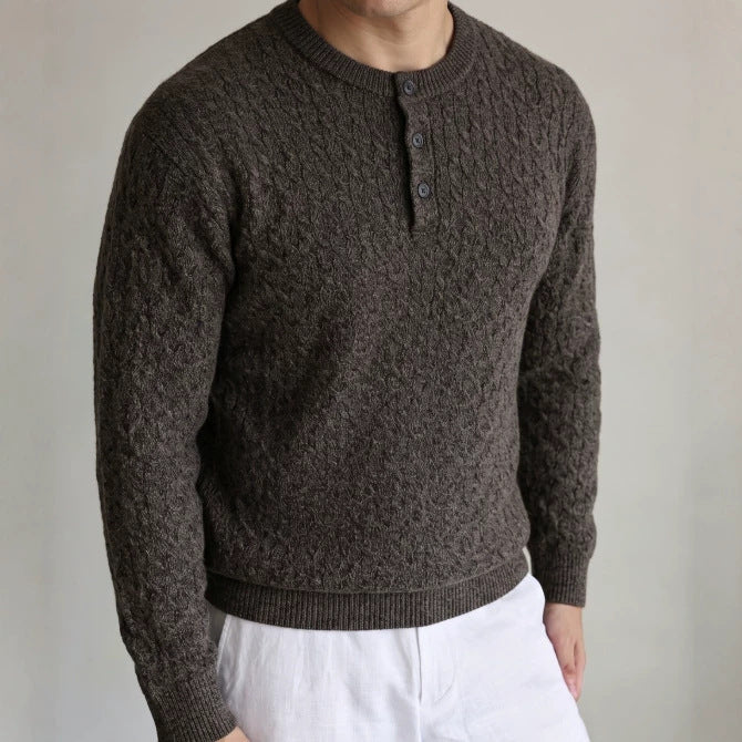 Half cardigan sweater for men