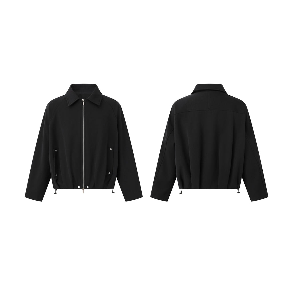 High Street Minimalist Deconstructed Design Short Crop Collar Jacket Men