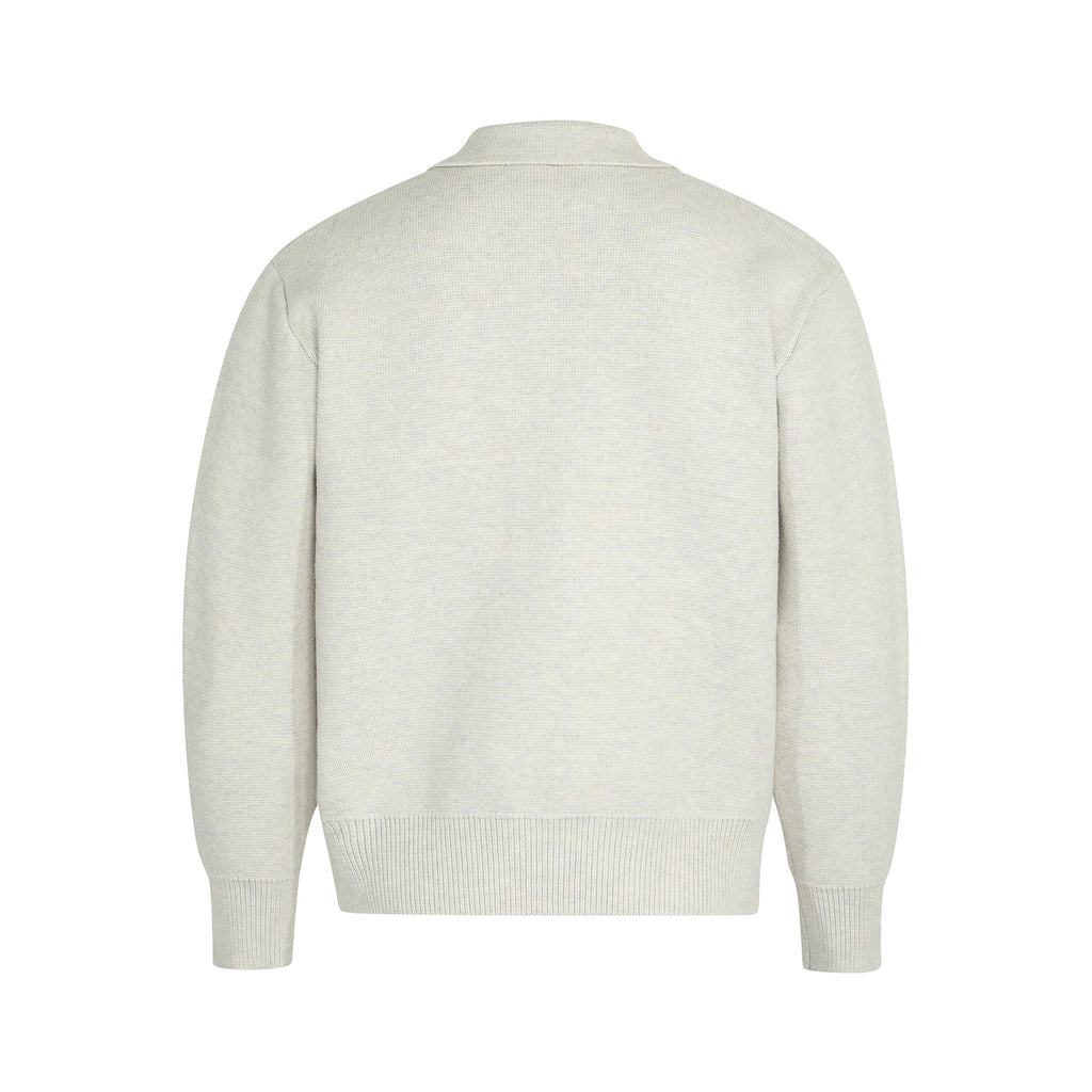 High-End Unisex Notch Lapel Sweater Old Money Style Trendy Men's Loose Long Sleeve Knitwear