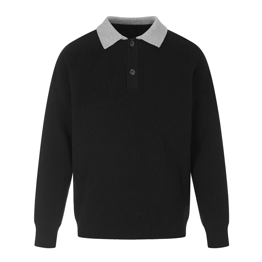 Crewneck Sweater Men's Retro Loose Fit Pullover Knitwear