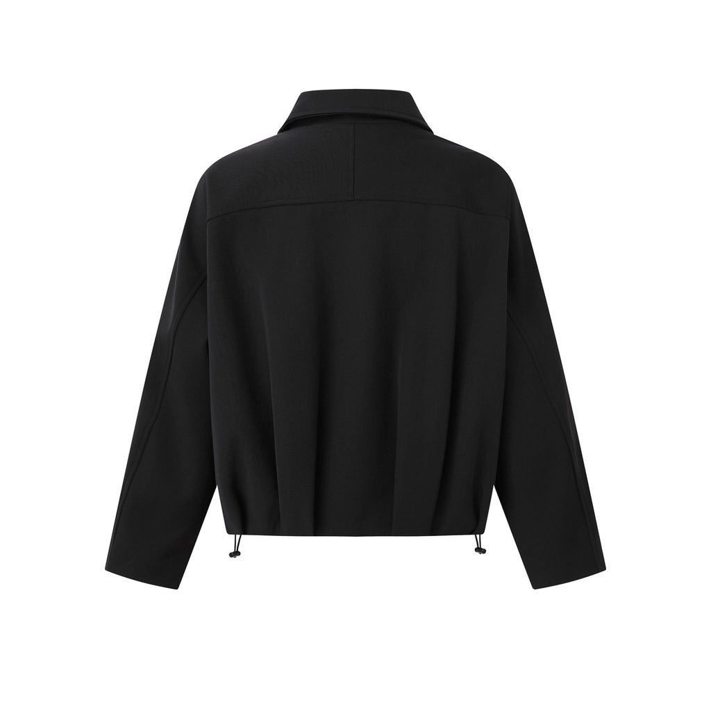 High Street Minimalist Deconstructed Design Short Crop Collar Jacket Men