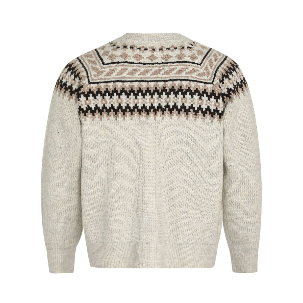 Vintage Unisex High-End Fair Isle Ethnic Style Open Front Knit Sweater  Men's Long Sleeve Knitwear