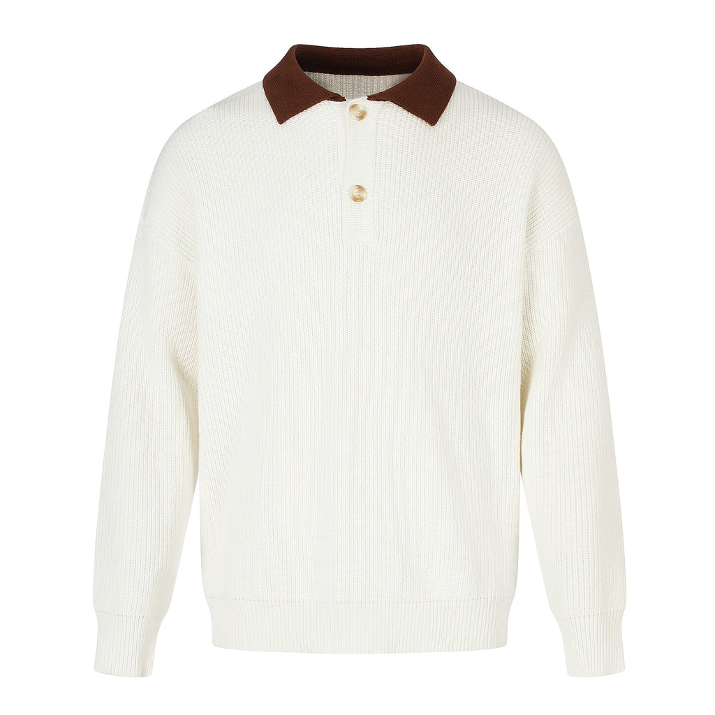 Crewneck Sweater Men's Retro Loose Fit Pullover Knitwear