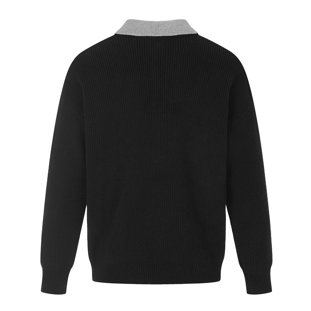 Crewneck Sweater Men's Retro Loose Fit Pullover Knitwear