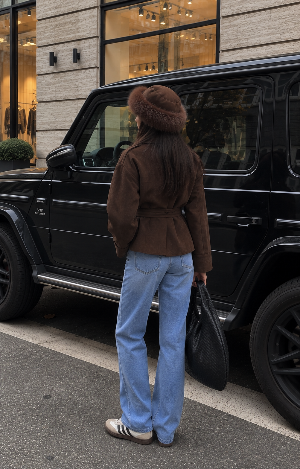VANLEYNA ÉLISE Jacke in Wildlederoptik