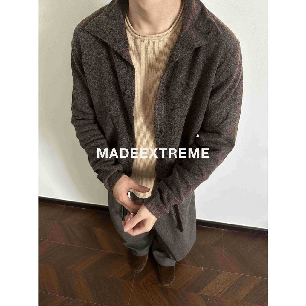 Blend Half-High Collar Retro Old Money Loose Knitted Sweater for Men and Women