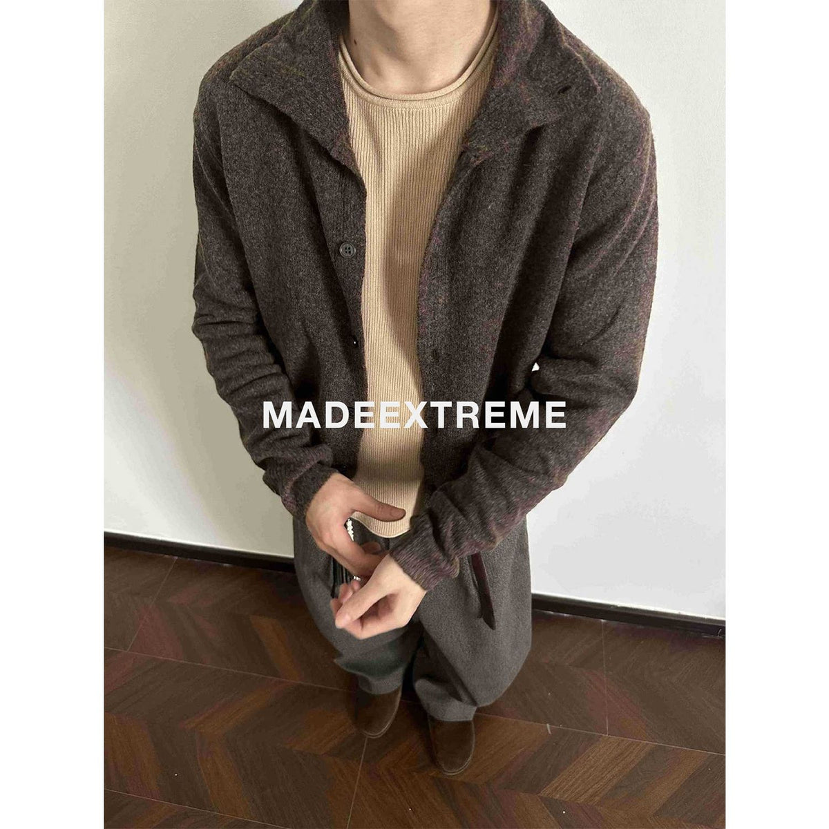 Blend Half-High Collar Retro Old Money Loose Knitted Sweater for Men and Women