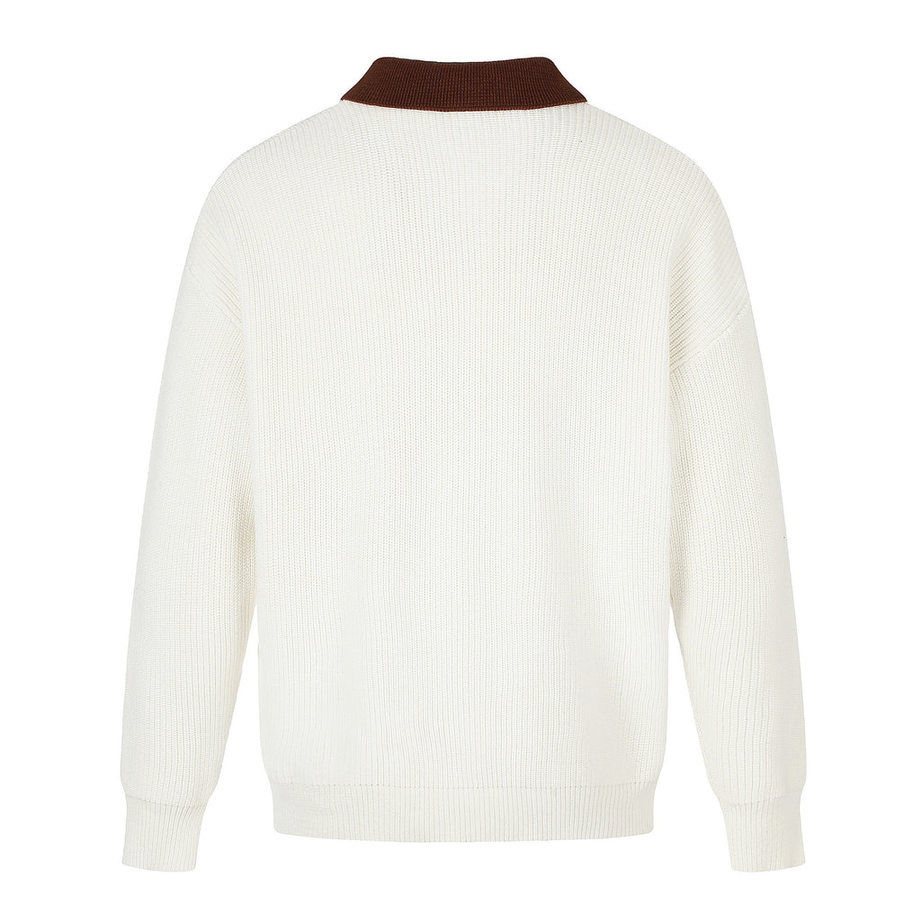 Crewneck Sweater Men's Retro Loose Fit Pullover Knitwear