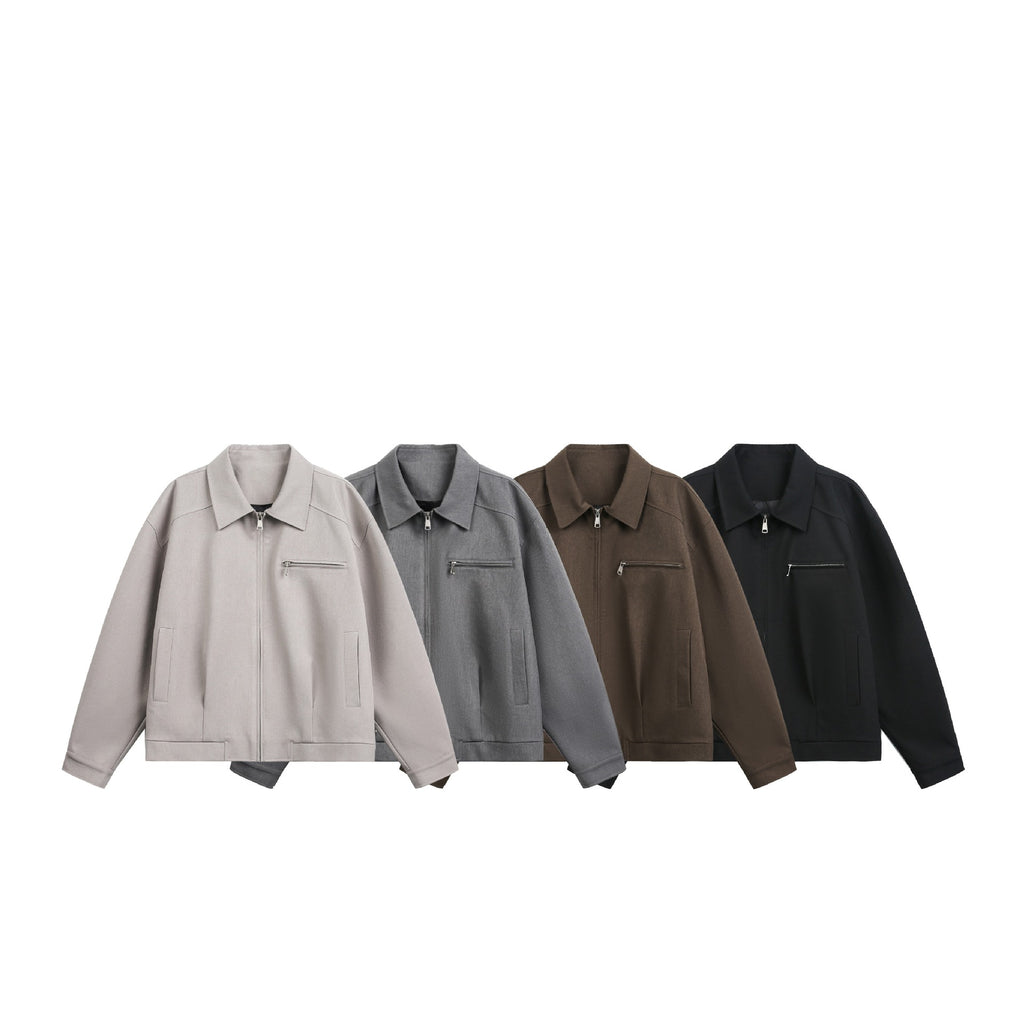 Loose Casual Jacket for Men, High-End Clean Fit Aviator Jacket